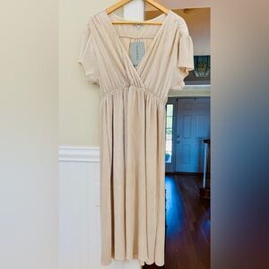 Chic Beige Midi Dress